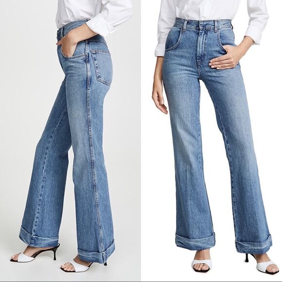 RE/DONE The 70'S Ultra High Rise Cuffed Bell Bottom Jeans size 26” - Picture 3 of 11